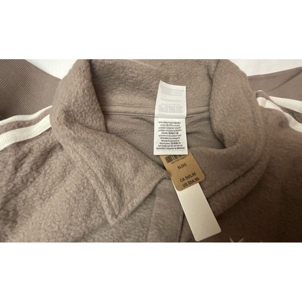 New VICTORIA'S SECRET PINK ‎ Reverse Fleece Cropped Polo Sweatshirt Size XL - Picture 3 of 4
